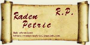 Raden Petrić vizit kartica